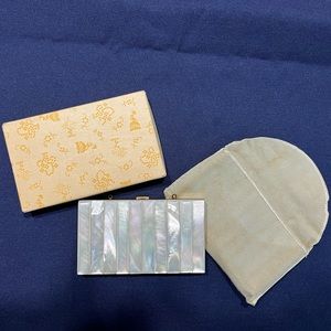 Vintage 1950s Mother of Pearl Minaudiere Evening Bag - Original Dust Bag…